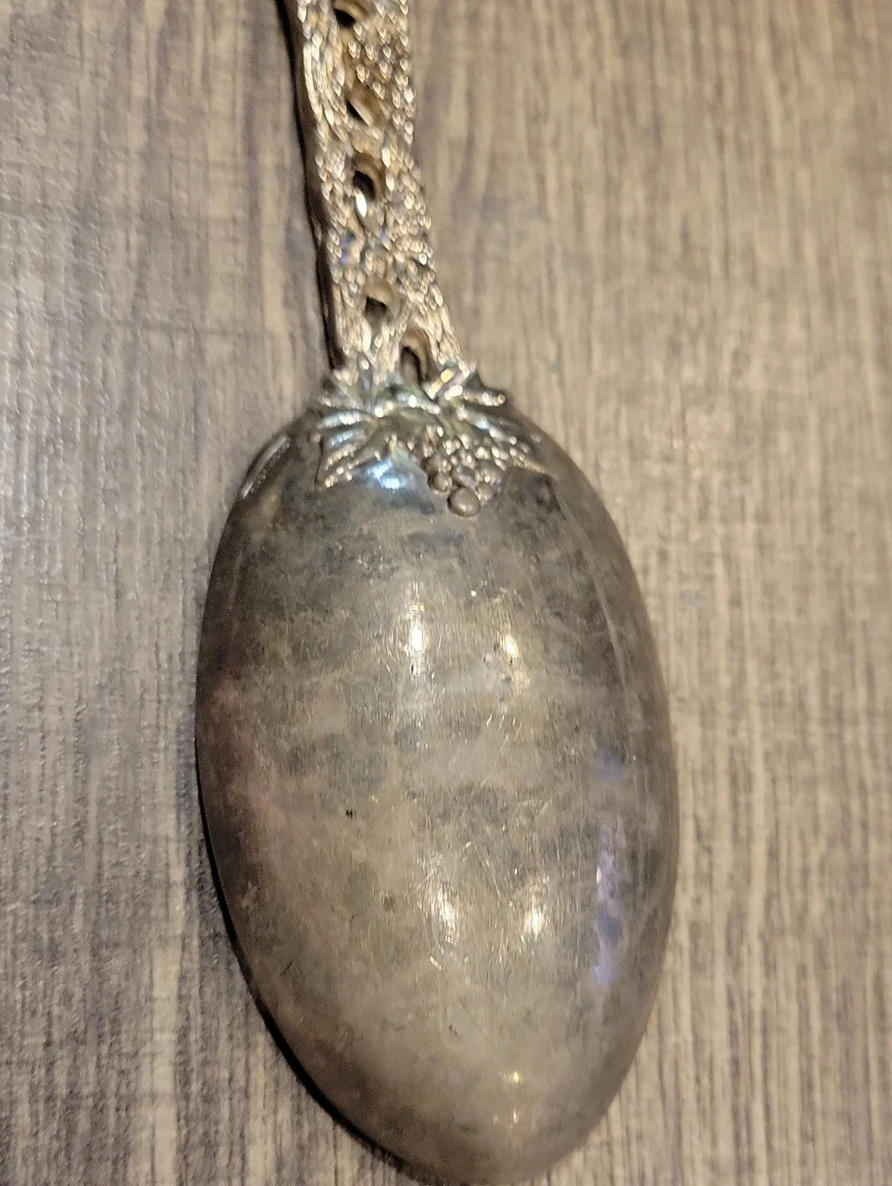Antique Silver Grapevine Pattern Serving Spoon, Godinger,EUC Stunning